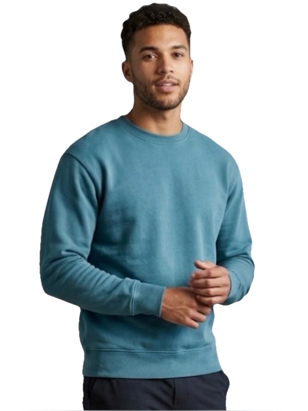 Sporty & Rich Unisex Blue Cotton Crewneck Sweatshirt Size Small